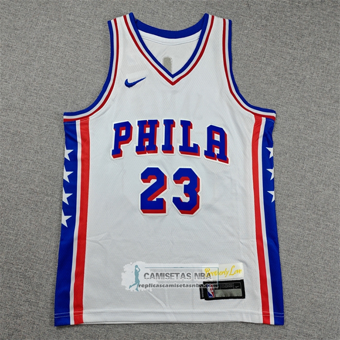 Camiseta Nino Philadelphia 76ers LeBron James NO 23 Association 2025-26 Blanco